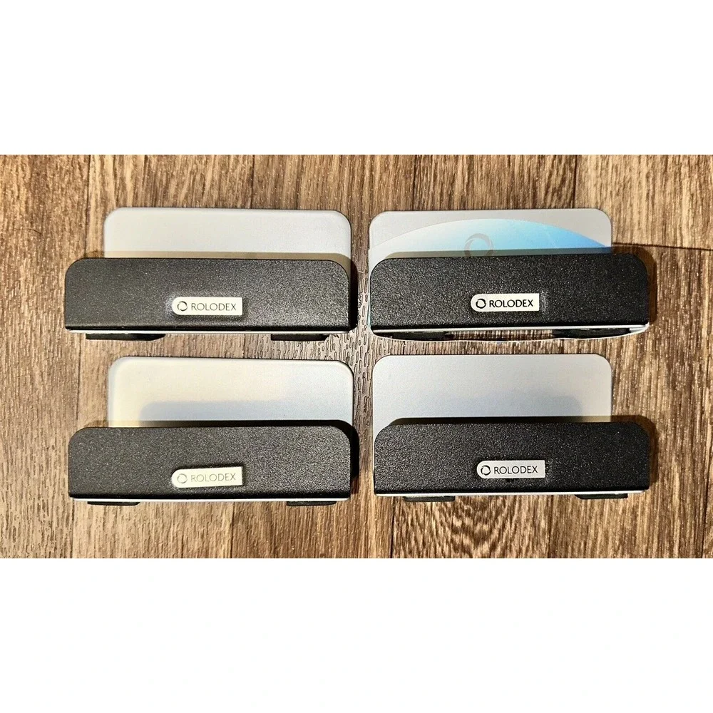 Rolodex Metal Business Card Holder‎ Office Desk Black New X4
